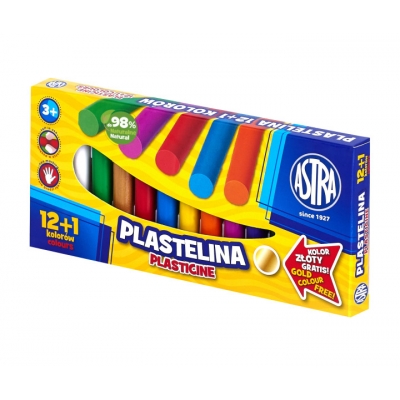 Plastelina 12 kolorów + 1 kolor gratis Astra